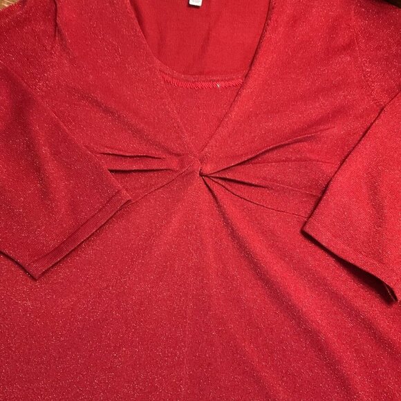 VINTAGE  RED SHIMMER TOP PLUS LIKE NEW - Picture 10 of 13